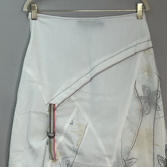 Virginie‎ & Moi Artsy Skirt Womens Sz T2 M Bias Cut Asymmetrical Inserts boho - Picture 3 of 16